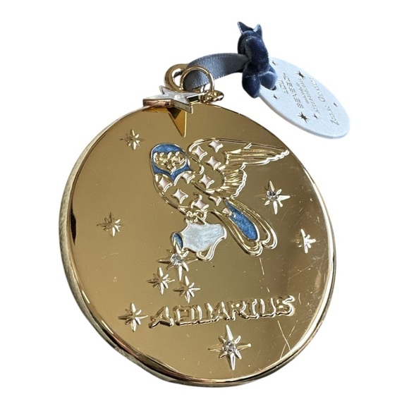 Anthropologie Lou Benesch Zodiac Ornament Gold Plated "Aquarius” NWT - Picture 3 of 4
